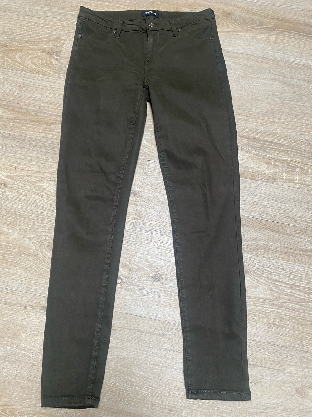Buffalo David Bitton Olive Green Skinny Jeans-6/28